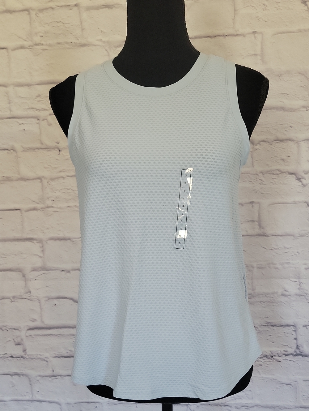 Women's Light Blue Textured Sleeveless Tank Top